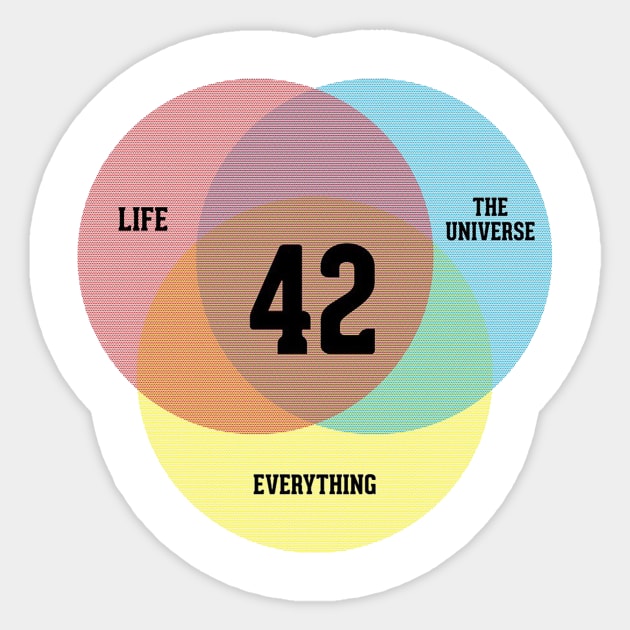 Venn Diagram - Life, the Universe & Everything Sticker by martinclemmons